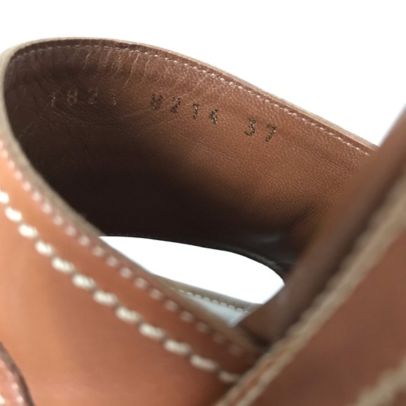 Sergio Rossi | Wedge Mules - Saddle Tan - Picture 10 of 12